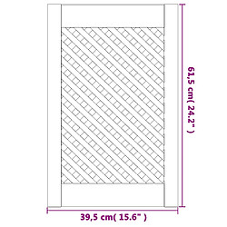 vidaXL Portes d'armoires en treillis 2 pcs 39,5x61,5 cm pin massif pas cher