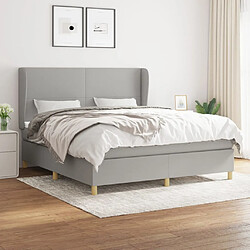 Maison Chic Lit Adulte - Lit simple Lit à sommier tapissier avec matelas moelleux - Meuble de Chambre - Gris clair 160x200cm Tissu -MN57015