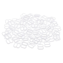 Avis 100Pcs 6mm Nylon Adjustment 8 Crochet Soutien-Gorge Slider Boucle Bikini Attaches Blanc