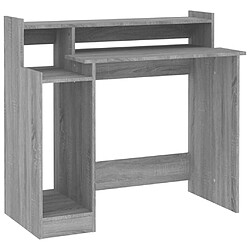 Helloshop26 Bureau table poste de travail meuble d'ordinateur informatique étude et lumières LED sonoma 97 x 45 x 90cm bois d'ingénierie gris 02_0023812