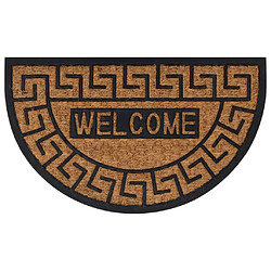 vidaXL Tapis de porte demi-rond 45x75 cm caoutchouc et fibre de coco