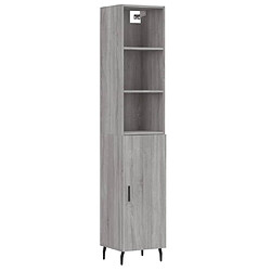 vidaXL Buffet haut Sonoma gris 34,5x34x180 cm Bois d'ingénierie