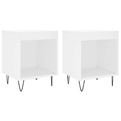 Maison Chic Lot de 2 Tables de chevet,Table de nuit,Table d'appoint pour salon blanc 40x35x50 cm bois d’ingénierie -MN45680