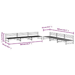 Maison Chic Salon de jardin 6 pcs - Table et chaises d'extérieur - Mobilier/Meubles de jardin Moderne Gris Bois de pin massif -MN72679 pas cher