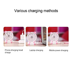 Acheter Ventilateur de Refroidissement Muet de Forme de Chat de Dessin Animé de Chargement USB de Bureau Portable 3 Vitesses (Rose)