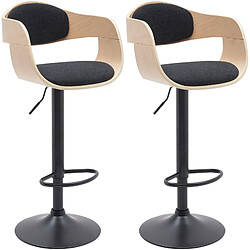 Non Lot de 2 tabourets de bar Kingston B tissu