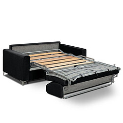 Acheter Inside 75 Canapé convertible express JACKSON 160cm sommier lattes tête de lit intégrée polyuréthane noir matelas 16 cm