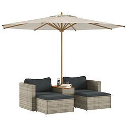 Acheter Maison Chic Salon de jardin 5 pcs avec coussins | Ensemble de Table et chaises | Mobilier d'Extérieur gris résine tressée acacia -GKD55392