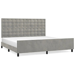 Maison Chic Lit adulte - Cadre Structure de lit avec tête de lit Contemporain Gris clair 200x200 cm Velours -MN83102