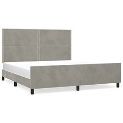 Maison Chic Lit adulte - Cadre Structure de lit avec tête de lit Contemporain Gris clair 180x200 cm Velours -MN73017