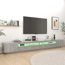 Acheter vidaXL Meuble TV avec lumières LED Gris béton 300x35x40 cm