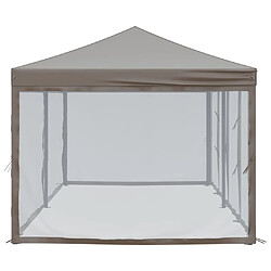 Avis vidaXL Tente de réception pliable avec parois Taupe 3x6 m