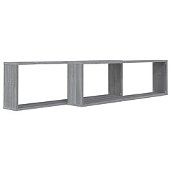 Avis Maison Chic Lot de 2 Étagères murales,Étagère Rangement flottate cube Sonoma gris 100x15x30 cm Bois -MN88381