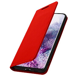 Avizar Étui Galaxy S20 Plus Folio Cuir Véritable Porte cartes Support Vidéo - rouge