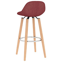 Acheter vidaXL Tabourets de bar lot de 2 rouge bordeaux tissu