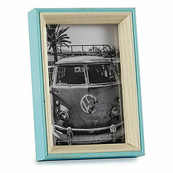 Gift Decor Cadre photo 3 x 17 x 12 cm Verre Bleu Blanc Bois MDF (6 Unités)