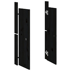 Avis vidaXL Portes de cuisine d'extérieur 2 pcs noir bois de pin massif