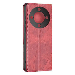 Avizar Étui pour Honor Magic 6 Lite 5G Portefeuille Support Motif prisme Rouge