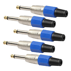 5pcs 6.35mm 1/4 '' Convertisseur Mâle Adaptateur Convertisseur Audio Câble pas cher