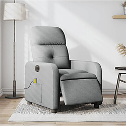 Maison Chic Fauteuil Relax pour salon, Fauteuil de massage inclinable électrique gris clair tissu -GKD44355