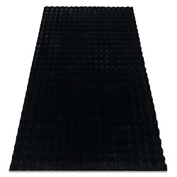 RUGSX Tapis BUBBLE noir 25 IMITATION DE FOURRURE DE LAPIN 3D structurel 120x170 cm