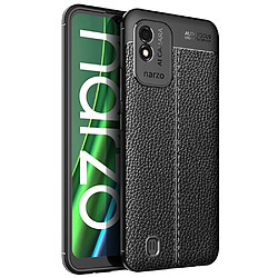 Coque en TPU antichoc, texture litchi, flexible, noir pour votre Realme Narzo 50i