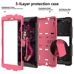 Avis Wewoo Pour Galaxy Tab A8.0 2019 / T290 Housse de protection en silicone bicolore antichoc avec support noir + rose vif