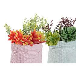 Plante décorative DKD Home Decor Rose Orange Menthe EVA PE Mauve (2 Unités) (18 x 10 x 18 cm)