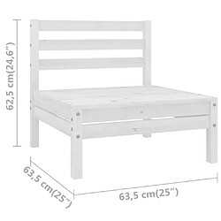 Acheter vidaXL Canapé central de jardin blanc bois de pin massif