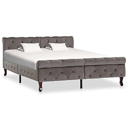 Maison Chic Lit adulte - Lit simple Cadre de lit,Structure du lit Contemporain Gris Velours 140 x 200 cm -MN72107