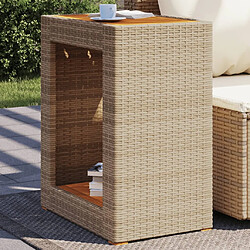 Maison Chic Table d'appoint | Table Basse de jardin dessus en bois beige 60x40x75 cm -GKD79009