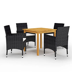 Maison Chic Ensemble de salle à manger de jardin 5 pcs,Table et chaises d'extérieur Noir -GKD610130