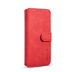 Wewoo Coque Etui à rabat Retro côté huile avec support logements pour cartes et portefeuille Galaxy S9 rouge