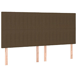 Avis vidaXL Tête de lit à LED Marron foncé 180x5x118/128 cm Tissu