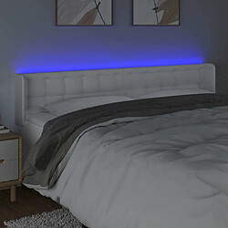 Avis Maison Chic Tête de lit scandinave à LED,meuble de chambre Blanc 203x16x78/88 cm Similicuir -MN96396