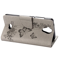 Wewoo Coque gris Wiko U Feel Lite Étui en cuir à rabat avec motif fleurs et papillon avec boucle magnétique Titulaire & Slots de cartes Portefeuille pas cher