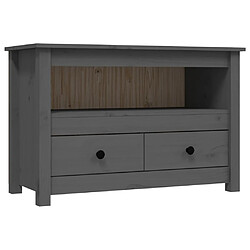 Maison Chic Meuble TV scandinave - Banc TV pour salon Gris 79x35x52 cm Bois de pin massif -MN55704