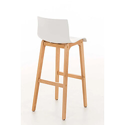 Acheter Decoshop26 Tabouret de bar design scandinave x1 structure de 4 pieds en bois assise en plastique blanc 10_0004942