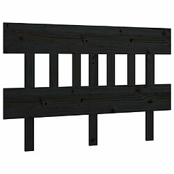 Maison Chic Tête de lit scandinave,Meuble de chambre Noir 123,5x3x81 cm Bois massif de pin -MN33330