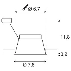 Encastré de plafond intérieur SLV HORN, simple, blanc, GU10/QPAR51, 25W max, IP20/IP44, RT 2012