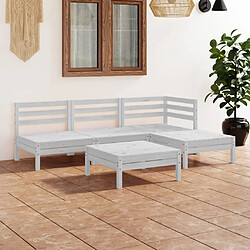 Maison Chic Ensemble de salle à manger de jardin 5 pcs,Table et chaises d'extérieur Bois de pin massif Blanc -GKD125223