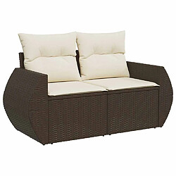 Acheter vidaXL Salon de jardin avec coussins 9 pcs marron résine tressée