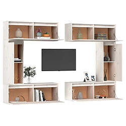 Avis vidaXL Meubles TV 6 pcs Blanc Bois massif de pin