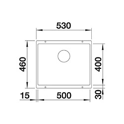 Blanco Evier sous plan Rotan 500-U, Silgranit, Anthracite, 523075