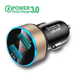 Adaptateur De Chargeur De Voiture De Téléphone 3A Mini Dual USB Charge Rapide Golden