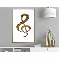 Paris Prix Affiche Murale Encadrée Golden Treble Clef 40 x 60 cm Or