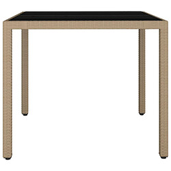 Acheter Maison Chic Table de jardin | Table d'extérieur plateau en verre Résine tressée verre trempé -GKD25388