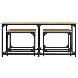 Avis vidaXL Tables basses gigognes 3 pcs chêne sonoma bois d'ingénierie