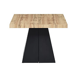 Acheter Vente-Unique Table à manger extensible 4 à 10 personnes en MDF et métal - Naturel et noir - EMELIA