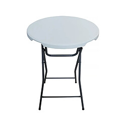 Habitat Et Jardin Table haute pliante en plastique Ø 80 cm Lili - blanc